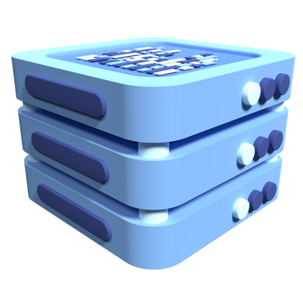 3 boyutlu sunucu simgesi. Bilgisayar sunucusu 3d resim simgesi. Bulut hesaplama. 3d resimleme