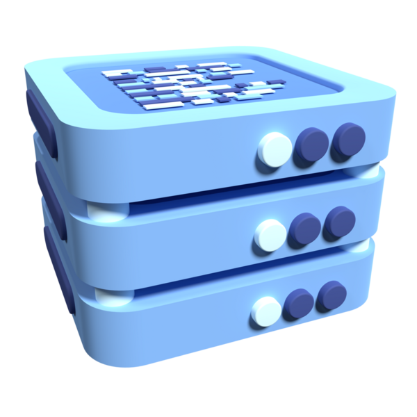 3 boyutlu sunucu simgesi. Bilgisayar sunucusu 3d resim simgesi. Bulut hesaplama. 3d resimleme