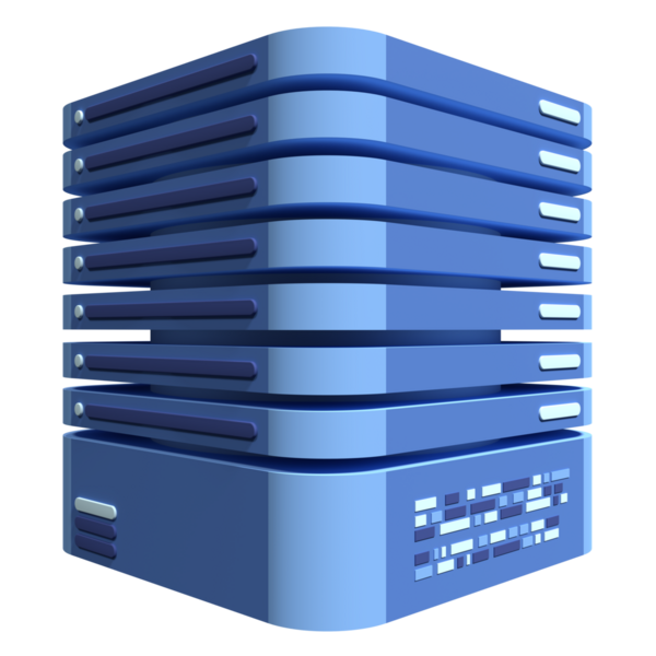 3 boyutlu sunucu simgesi. Bilgisayar sunucusu 3d resim simgesi. Bulut hesaplama. 3d resimleme
