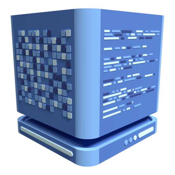 3 boyutlu sunucu simgesi. Bilgisayar sunucusu 3d resim simgesi. Bulut hesaplama. 3d resimleme