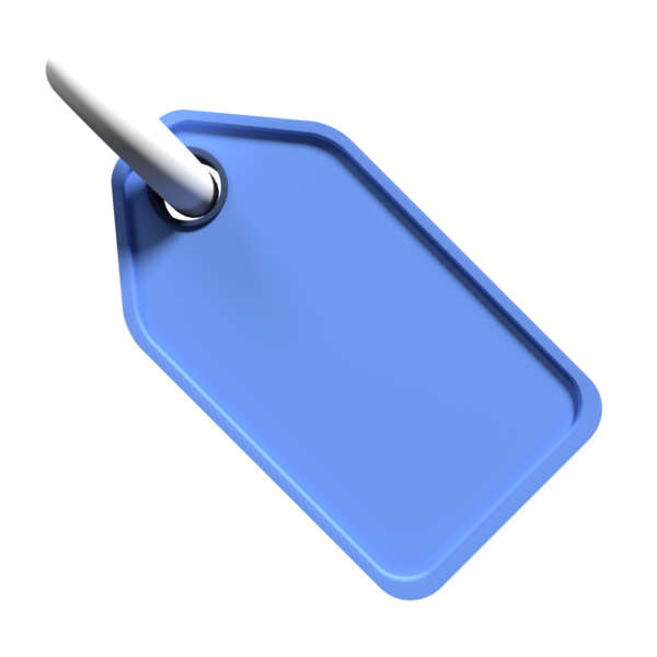 İpli fiyat etiketi. Boş fiyat etiketi. Etiket simgesi 3d oluşturuluyor. 3d resimleme