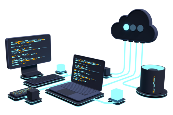 Bulut teknolojisi bilgisayar konsepti. Modern bulut teknolojisi. Veri merkezi izometrik konsepti. Veri tabanında 3 boyutlu bulut teknolojisi. Web sunucu konsepti. 3B görüntüleme
