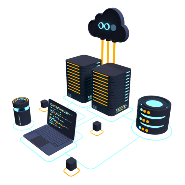 Bulut teknolojisi bilgisayar konsepti. Modern bulut teknolojisi. Veri merkezi izometrik konsepti. Veri tabanında 3 boyutlu bulut teknolojisi. Web sunucu konsepti. 3B görüntüleme