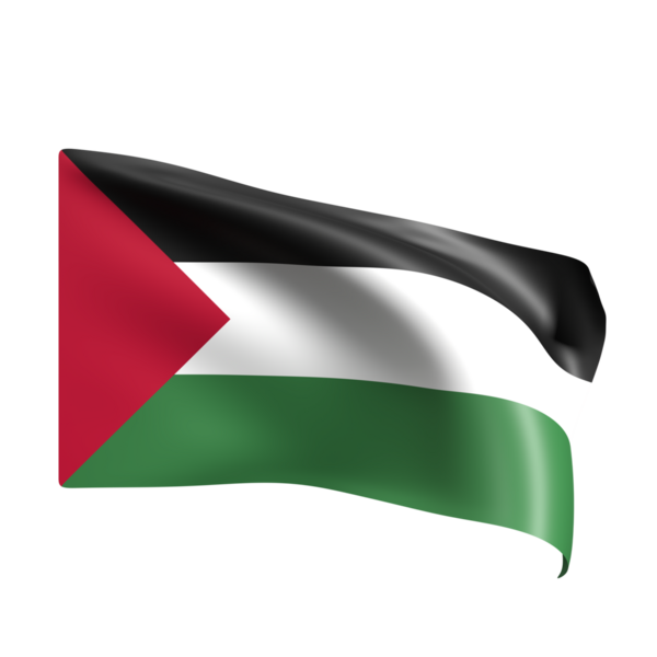 Filistin bayrağı sallıyor. Filistin 'in 3D bayrağı. 3B görüntüleme