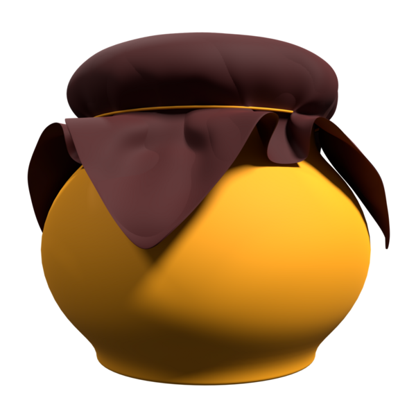 Ballı cam kavanoz. Bal reçeli kutusu. Bal reçeli. 3B görüntüleme