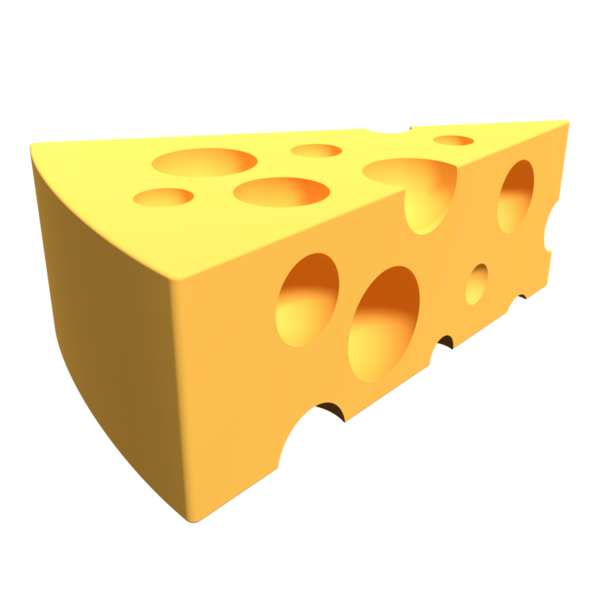 Peynir ikonu parçası. Bir peynirin 3 boyutlu görüntüsü. Peynir konsepti. 3B görüntüleme