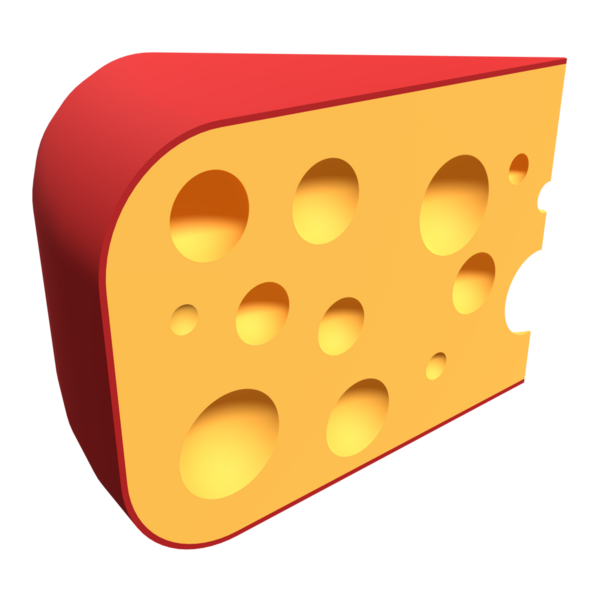 Peynir ikonu parçası. Bir peynirin 3 boyutlu görüntüsü. Peynir konsepti. 3B görüntüleme