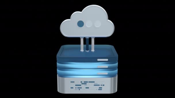 Cloud Computing Technology Animation Cloud Data Center Hosting Server Network — Stock Video