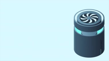 İzometrik bulut veritabanı animasyonu. Bulut bilgisayarı ve dosya bulut deposu. Modern teknoloji. Hareket grafiği. 4K video eşölçülü olarak canlandırıldı