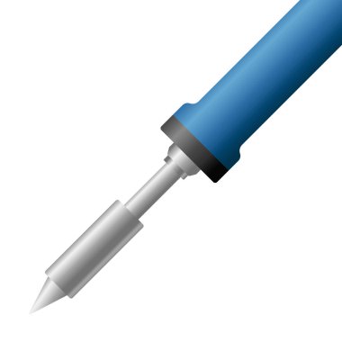 Lehim demiri. Solder ikonu. Elektronik lehimleme aracı. Vektör illüstrasyonu