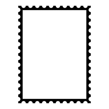 Boş posta pulu. Temiz posta pulu şablonu. Posta pulu sınırı. Sahte posta pulu. Vektör illüstrasyonu