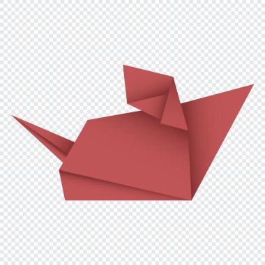 Fare origamisi. Soyut fare origami logo tasarımı. Hayvan origamisi. Kağıt origami. Vektör illüstrasyonu