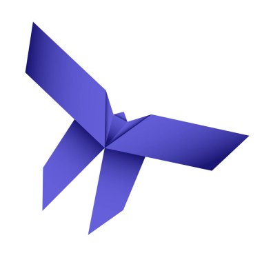 Kelebek origamisi. Soyut kelebek origami logo tasarımı. Hayvan origamisi. Kağıt origami. Vektör illüstrasyonu