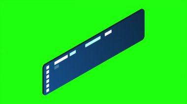 İzometrik ekran animasyonu. Kodlama teknolojisi. Programlama kavramı. Teknoloji animasyonu. 4K video eşölçülü olarak canlandırıldı