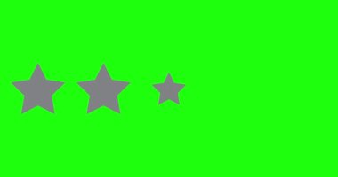 Beş yıldızlı animasyon. Sarı 5 yıldızlı inceleme ya da değerlendirme konsepti. Müşteri geribildirim kavramı. 4K canlandırması