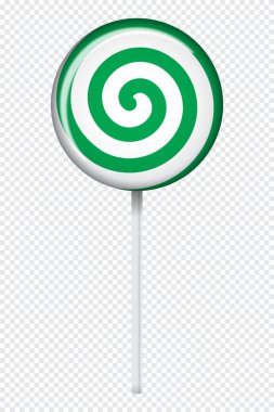 Sarmal desenli lolipop. Çizgili şeker. Yılbaşı günü için resim, kış tatili, tatlı, yeni yıl etkinliği. Vektör illüstrasyonu