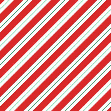 Şeker kamışı geçmişi. Çapraz çizgili, pürüzsüz desen. Naneli ambalaj dokusu. Kırmızı baston şeker çizgileri. Vektör illüstrasyonu