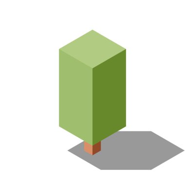 İzometrik vektör ağacı. Ağaç izometrik elementler. Manzara tasarımı için Isometric ağaç ögesi. Park ögesi