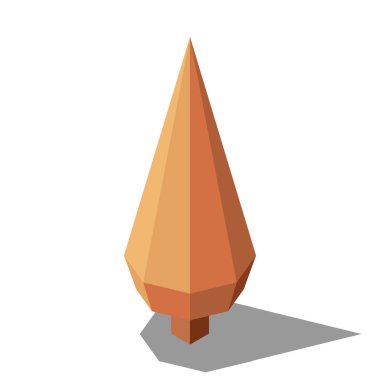 Isometric vektör sonbahar ağacı. Ağaç izometrik elementler. Manzara tasarımı için Isometric ağaç ögesi. Park ögesi