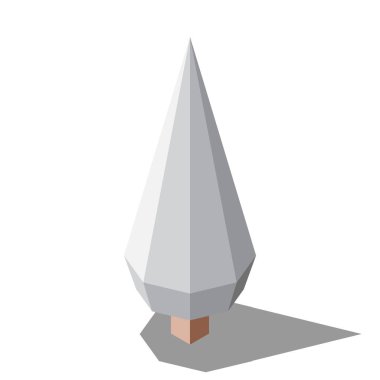 Isometric vektör kış ağacı. Ağaç izometrik elementler. Manzara tasarımı için Isometric ağaç ögesi. Park ögesi