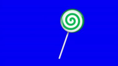 Çubuk animasyonda lolipop. Çizgili şeker. Tatlı şeker animasyonu. Yeni yıl için animasyon, kış tatili, tatlı, yeni yıl etkinliği