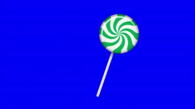 Çubuk animasyonda lolipop. Çizgili şeker. Tatlı şeker animasyonu. Yeni yıl için animasyon, kış tatili, tatlı, yeni yıl etkinliği