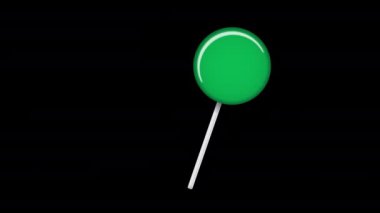 Çubuk animasyonda lolipop. Tatlı şeker animasyonu. Yeni yıl için animasyon, kış tatili, tatlı, yeni yıl etkinliği. Alfa kanalı ile şeffaf arkaplan