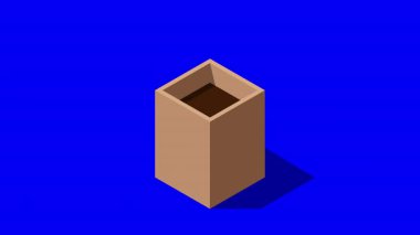 Isometric bitki animasyonu. Isometric saksı bitkisi. Isometric ağacı. Ağaç izometrik elementler. Hareket grafiği. 4K canlandırması
