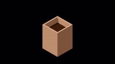 Isometric bitki animasyonu. Isometric saksı bitkisi. Isometric ağacı. Ağaç izometrik elementler. Hareket grafiği. Alfa kanalı ile şeffaf arkaplan