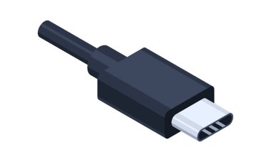 Isome usb portu. USB tip C USB konnektörü. Bağlantı noktası. Bilgisayar donanımı bileşeni. Vektör illüstrasyonu