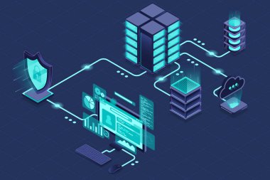 Kalkanlı VPN koruması. Sanal özel ağ güvenlik teknolojisi konsepti. Siber güvenlik. Isome teknolojisi