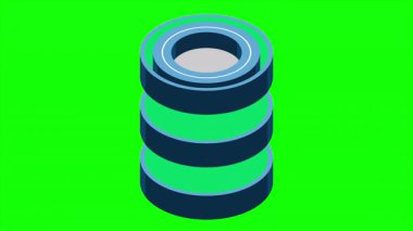 İzometrik bulut veritabanı animasyonu. Bulut bilgisayarı ve dosya bulut deposu. Modern teknoloji. Hareket grafiği. 4K video eşölçülü olarak canlandırıldı