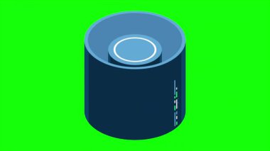 İzometrik bulut veritabanı animasyonu. Bulut bilgisayarı ve dosya bulut deposu. Modern teknoloji. Hareket grafiği. 4K video eşölçülü olarak canlandırıldı