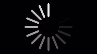 Çember animasyonu yükleniyor. Yuvarlak yükleme animasyonu. Beyaz noktalı yuvarlak yükleme. Animasyon yükleniyor. Alfa kanalı ile şeffaf arkaplan