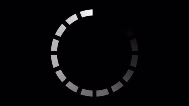 Çember animasyonu yükleniyor. Yuvarlak yükleme animasyonu. Beyaz noktalı yuvarlak yükleme. Animasyon yükleniyor. Alfa kanalı ile şeffaf arkaplan