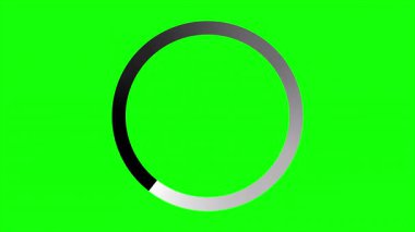 Çember animasyonu yükleniyor. Yuvarlak yükleme animasyonu. Beyaz noktalı yuvarlak yükleme. Yeşil ekran arkaplanına canlandırma yükleniyor