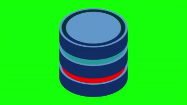 İzometrik bulut veritabanı animasyonu. Bulut bilgisayarı ve dosya bulut deposu. Modern teknoloji. Hareket grafiği. 4K video eşölçülü olarak canlandırıldı