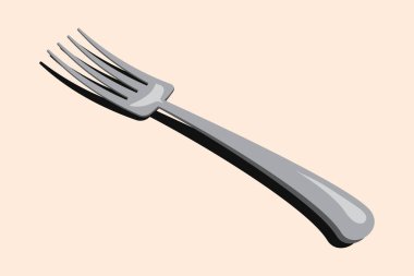 Isome çatalı. Parlak çatal. Isome çatal bıçak takımı. Isome 'ın sofra takımı. Vektör illüstrasyonu