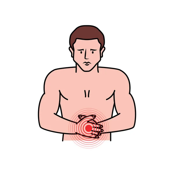 Bolest Žaludku Bolí Břicho Bolest Jiné Části Těla Člověka Problémy — Stockový vektor