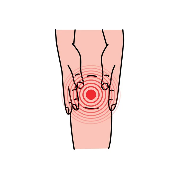 Dolor Lesión Rodilla Humana Ilustración Vectorial Problemas Salud Dolor Muscular — Archivo Imágenes Vectoriales