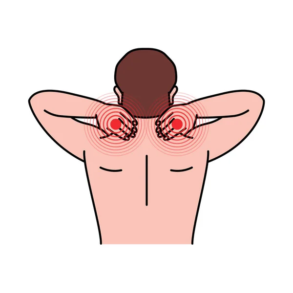 Біль Шиї Людини Біль Шиї Спині Біль Іншій Частині Тіла — стоковий вектор