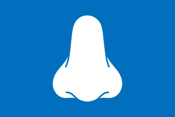 Simbolo Del Naso Umano Isolato Sfondo Blu Icona Dell Organo — Vettoriale Stock