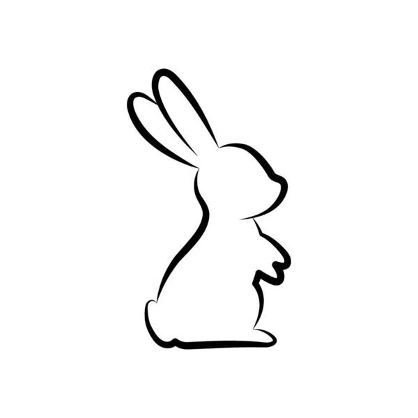 Symbole Lapin Signe Lièvre Lièvre Icône Lapin Silhouette Animale Illustration — Image vectorielle