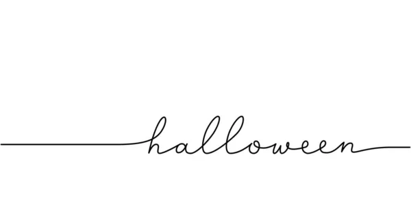 Palabra Halloween Continua Una Línea Con Palabra Dibujo Minimalista Ilustración — Archivo Imágenes Vectoriales