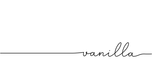 バニラワード 単語との連続的な1行 フレーズイラストの最小限の描画 白地に隔離された — ストックベクタ