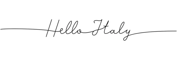 Hello Italy Word Continuous One Line Minimalist Drawing Phrase Illustration — Διανυσματικό Αρχείο