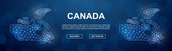 Canada Polygonal Promotion Banner Horizontal Low Poly Poster Illustration Canada — Stok Vektör