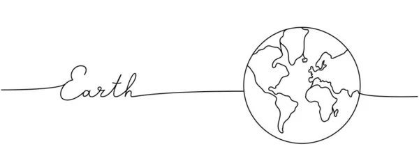 Ziemia Planeta Sylwetka Jednej Linii Minimalistyczny Rysunek Ilustracji Fraz Świat — Wektor stockowy