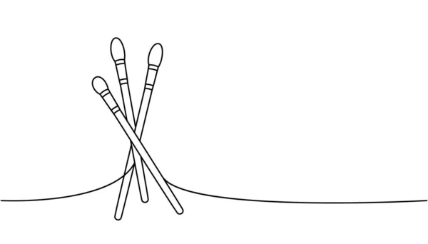 Professionelle Make Pinsel Lidschatten Pinsel Eine Linie Kontinuierliche Zeichnung Make — Stockvektor