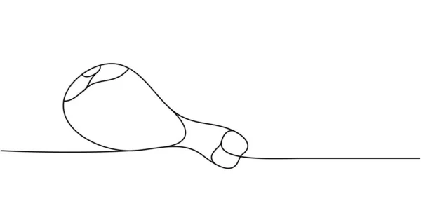Chicken Drumstick Eine Linie Ununterbrochene Zeichnung Frisches Hühnerfleisch Durchgehend Eine — Stockvektor